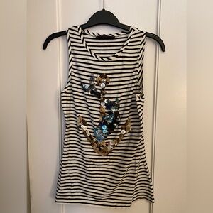 Alexander McQueen one of a kind white and blue stripes t shirt with buttons